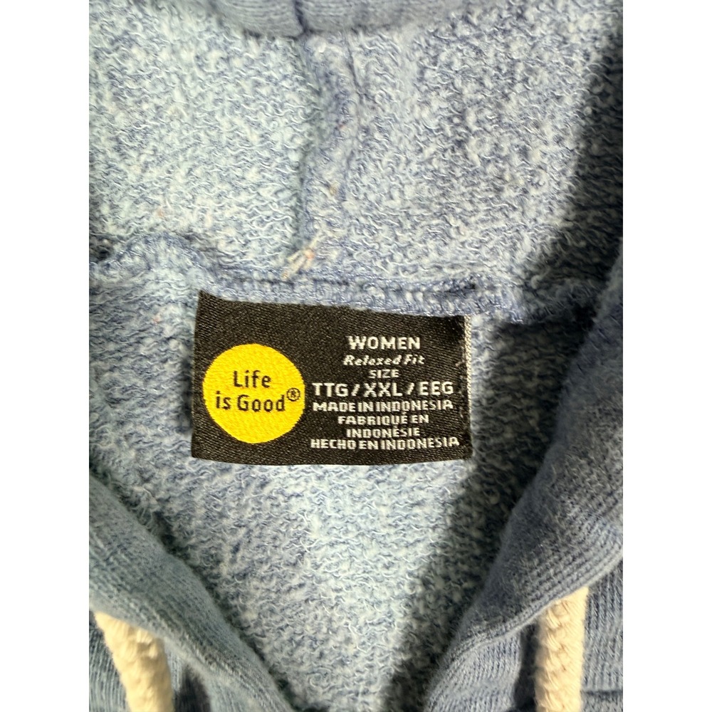 Life is Good Womens XXL Blue Full Zip Hoodie Rainbow Sleeve Sunset Graphic - Picture 8 of 12